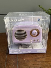 BAUHN Mini Retro Bluetooth Speaker Purple FM Radio Wireless Portable New