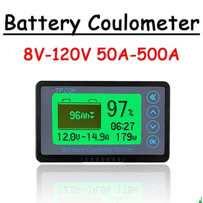DC 8-120V Coulometer Monitor 100A 350A 500A Kapazitätstester Messgerät Wohnmobil Elektro Sc