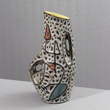Marius Bessone à Vallauris grand vase forme libre décor abstrait 1950s