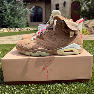 Nike Air Jordan 6 Retro Travis Scott British Khaki Brown Suede DH0690-200 2021