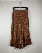 Abercrombie Fitch Women's Brown White Spotted Skirt Size Medium