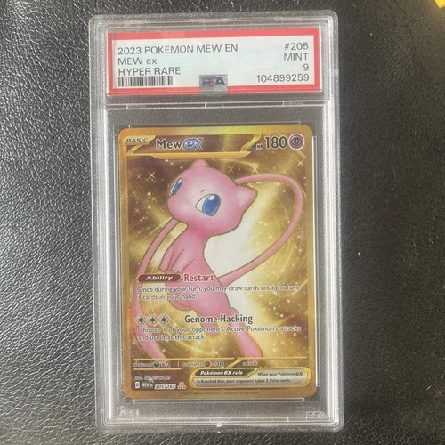 PSA 9 Mew EX Gold 205/165 English Pokémon 151 Scarlet & Violet Hyper Rare Holo