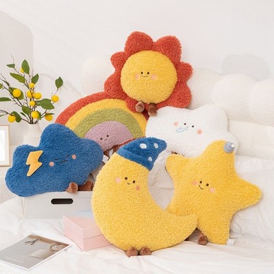 Sun Moon Star Cloud Plush Pillow  Cute Sofa Cushion Gift