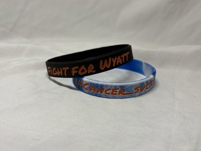 READ FULL  BIO We Fight For Wyatt / Cancer Fighter Bracelet  Leukemia Awareness