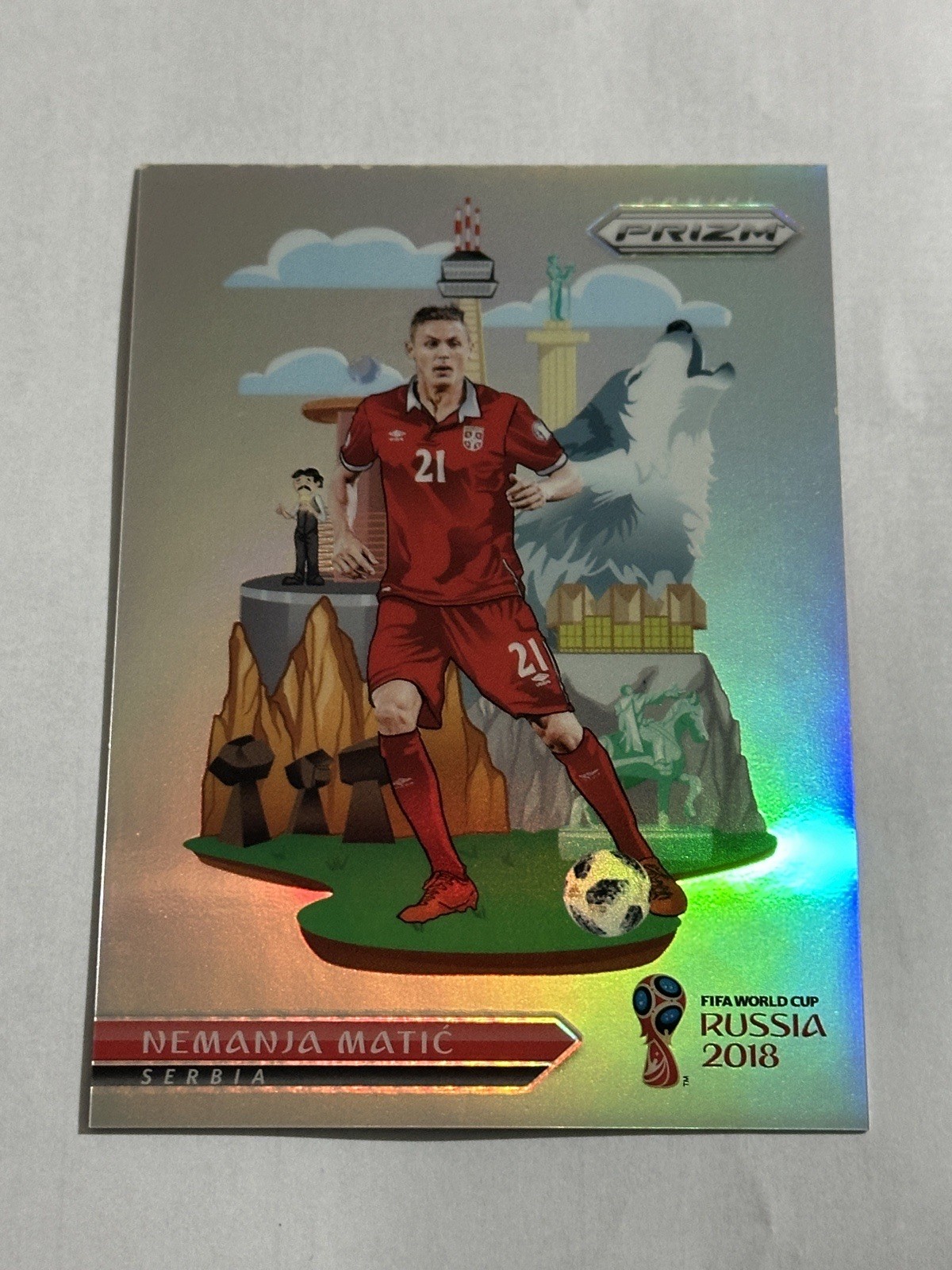 2018 Panini Prizm World Cup Soccer National Landmarks NL-20 Serbia Nemanja Matic