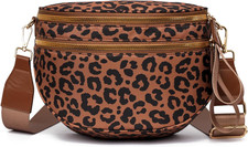 Crossbody Bags for Women Nylon Fanny Packs Cross Body Bag for Woman Leopard Belt
