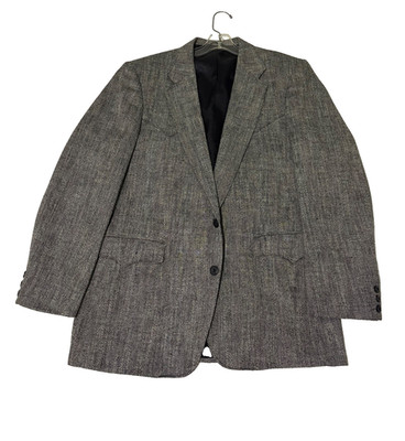 Circle S Western Blazer Men 44L Wool Silk Blend Gray Heritage Classic Sportscoat