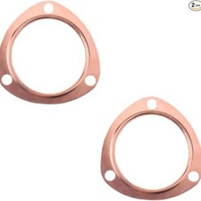 2.5 Inch Copper Exhaust Header Gaskets 2pcs Reusable Golden Collector Gaskets 2.5 Inch Copper Exhaust Header Gaskets 2pcs Reusable Golden Collector Gaskets