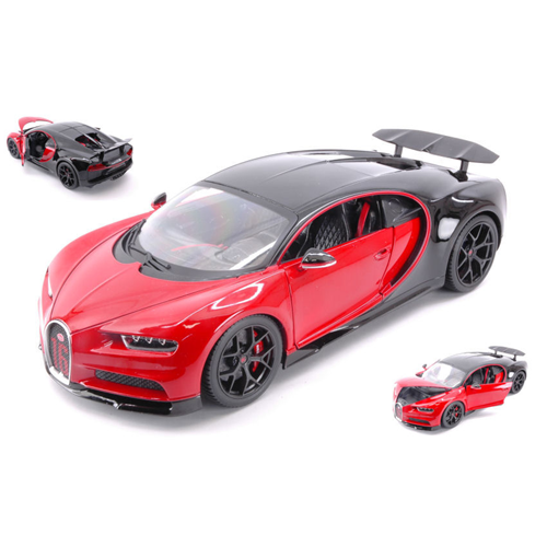 Bugatti Chiron Sport 2016 Red/Black 1:18 Burago Auto Stradali -D- Neues Modell-image