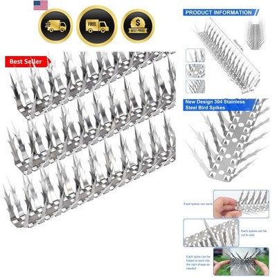 Bird Spikes, 5 FT Stainless Steel Bird Deterrent Spikes, Pigeon Spikes for Ou...