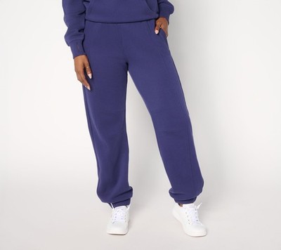 LOGO by Lori Goldstein Regular Plush Terry Seamed Ankle Joggers Astral Aura M Us