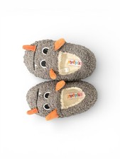 Kids Brown Slippers Size 7/8 Soft Cozy Indoor House Shoes