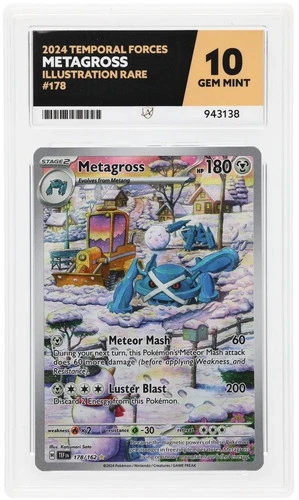 Metagross Illustration Rare #178/162 Temporal Forces Pokemon ACE 10 Gem Mint