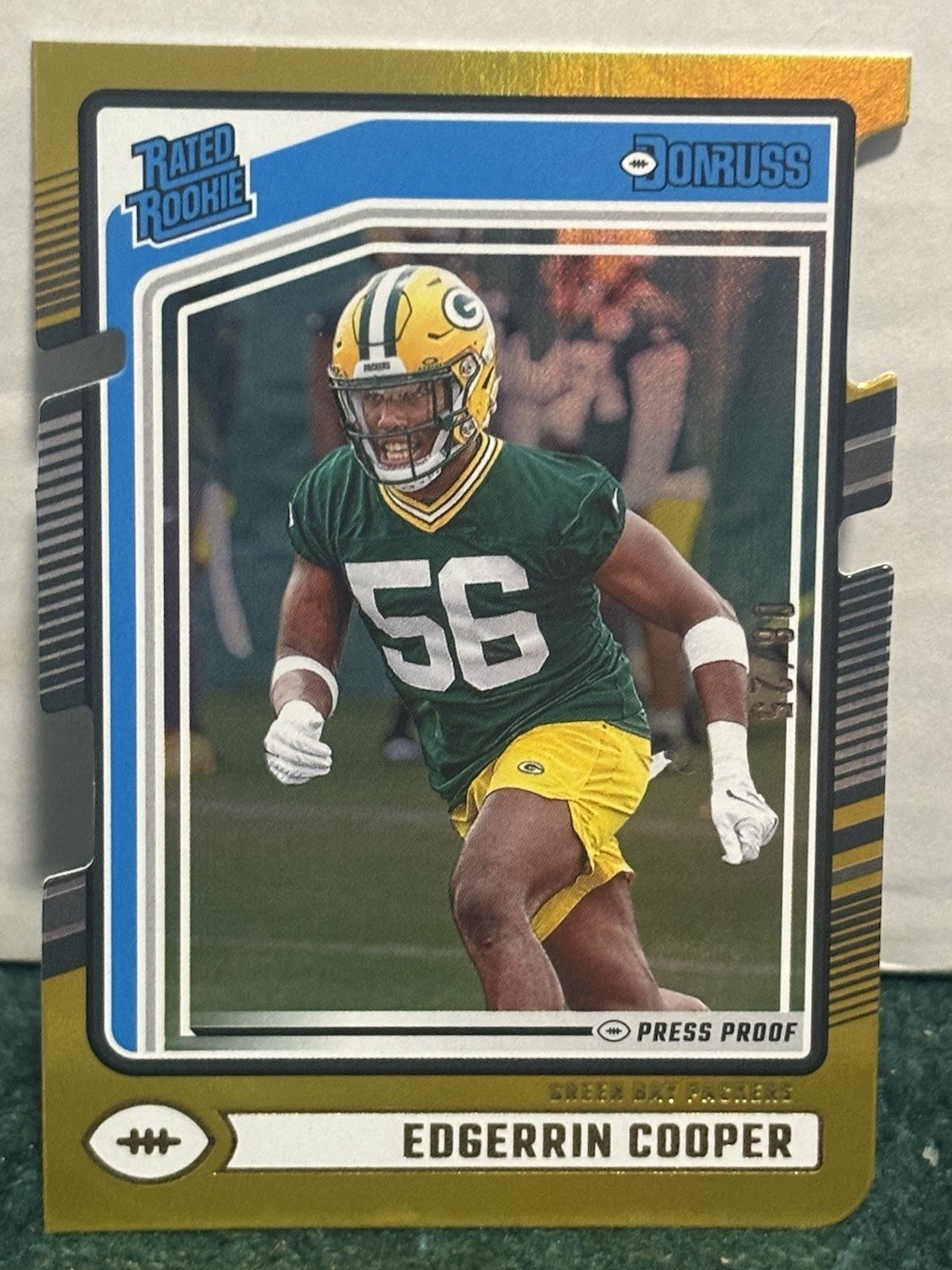 2024 Donruss Edgerrin Cooper Rated Rookie Gold Press Proof Die Cut /25