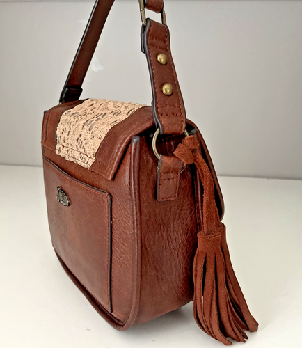 Justin Leder Umhängetasche braun Spitze Quaste Boho Western Beth Dutton Style - Bild 4 von 22