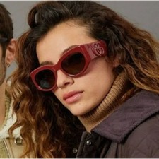 NEW Gucci GG1544S-002 Red Sunglasses 53mm 100 Authentic Burgundy Brown Unisex