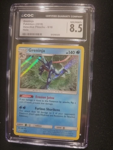 Greninja #9/18 (2019) Detective Pikachu Holo CGC Near Mint+ 8.5 Slab
