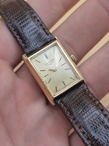 Authentic Longines Tank Vintage Gold Plated 60's 21x30mm Manual Winding Longines...