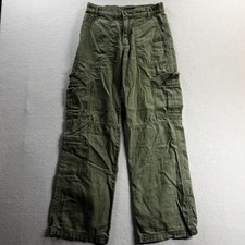 Aeropostale Utility Cargo Pants Women XSmall Green Canvas Straight Leg 28x30