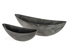 Pflanzschale oval für draußen Stein-Optik s...
