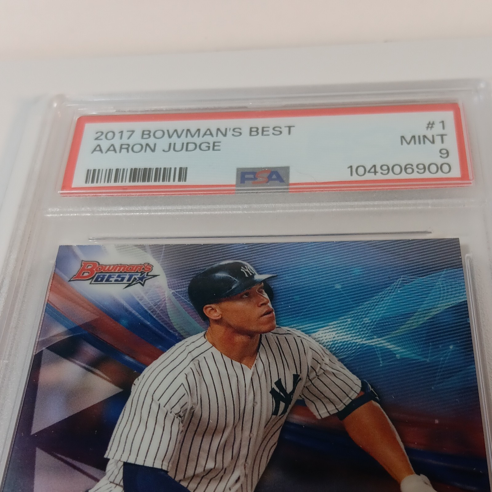 Topps 2017 Bowman's Best Aaron Judge New York Yankees RC Base Set #1 PSA 9 view 8