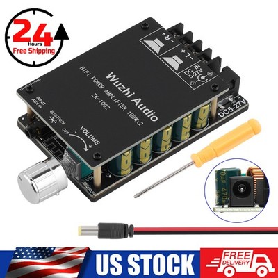 HiFi Bluetooth 5.0 Power Digital Amplifier Board 100W*2 Mini Stereo Audio Amp US