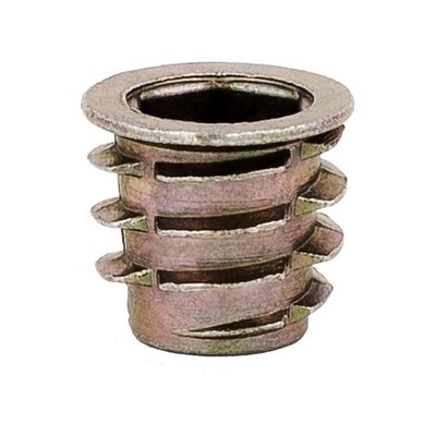 Pack of 25 Zinc Hex Flanged Thread Inserts M8 1.25 for Soft Wood