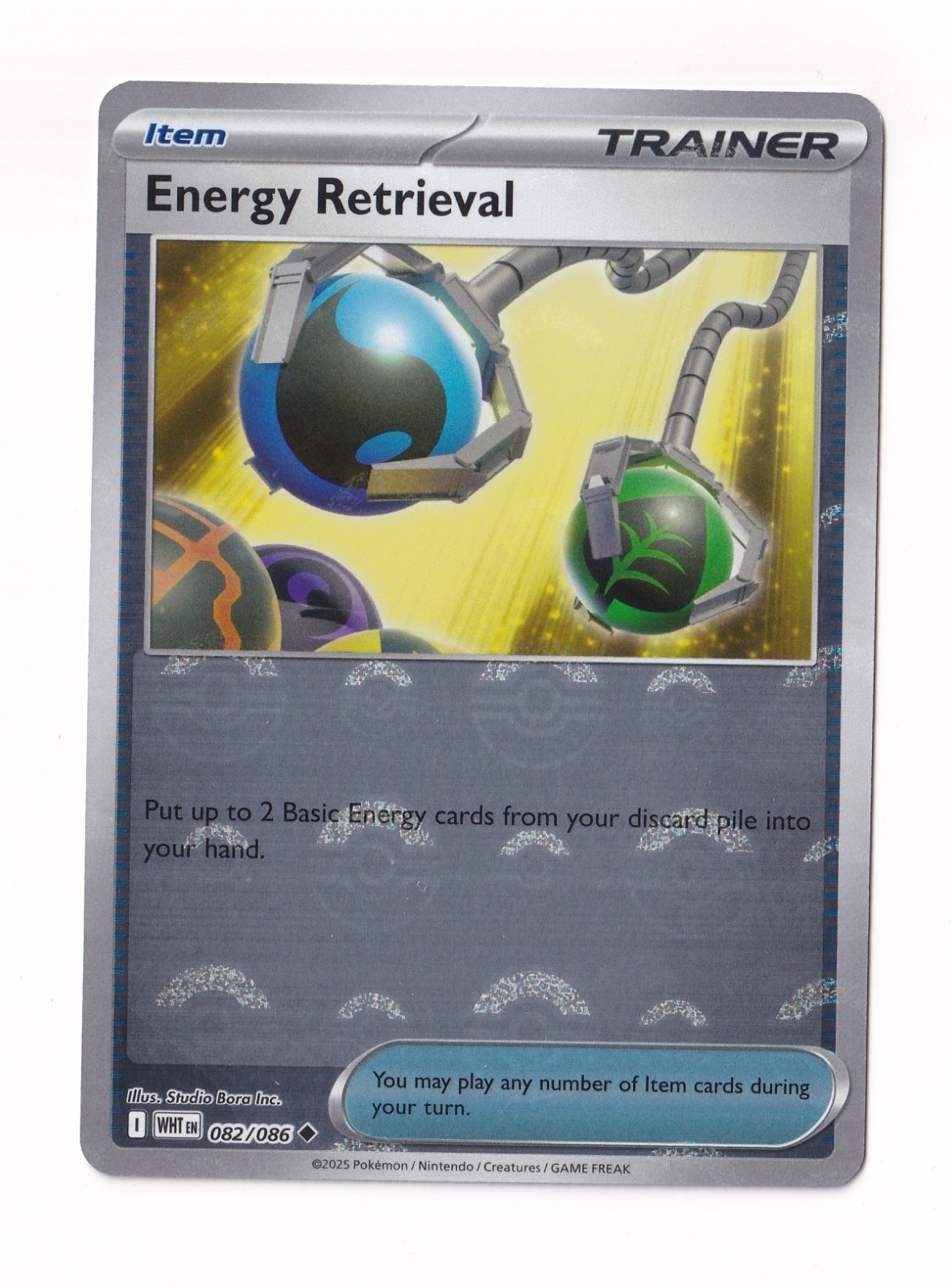 Pokémon Scarlet & Violet White Flare Poke Ball Holofoil #82 Energy Retrieval