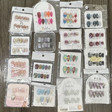 JIA ZHI MU Floral Glitter Press-On Nails, Alm...