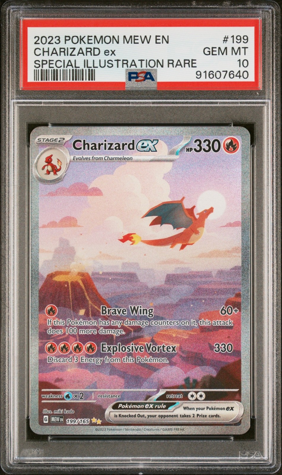Pokemon Charizard Ex Mew 151 En Special Illustration Rare #199 PSA 10 Gem Mint