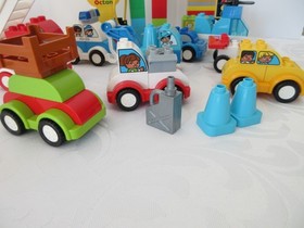 Lego Duplo CUSTOM CAR VEHICLE LOT, 10816 My First Cars Trucks, 13 VEHICLES, XTRA