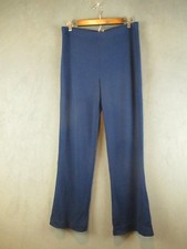St. John Pants Womens 10 Navy Blue Santana Knit Pull On Straight Leg Career