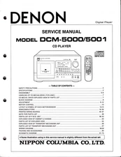 Original Denon DCM-5000/5001 Service Manual w. Fold-out Schematics and Diagrams
