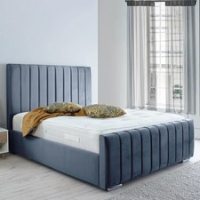 Harper Bed Frame with Ottoman Storage and Mattress Upholstered Plush Velvet