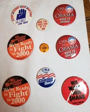Vintage CWA Button Pinback Lot Local 1101 District 1