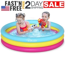 58 x 13 Inflatable Kiddie Pool For Toddlers 1-3 Kids Family Backyard Clearance