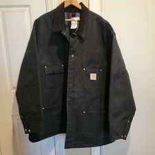Carhartt Men's Black Chore Coat Jacket blanket lined 4XL