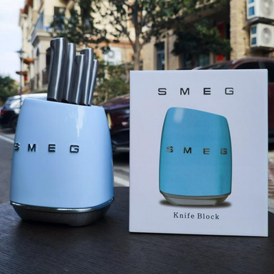 Smeg 7-Piece NEW knife Block set stainless steel Color Blue – FAST