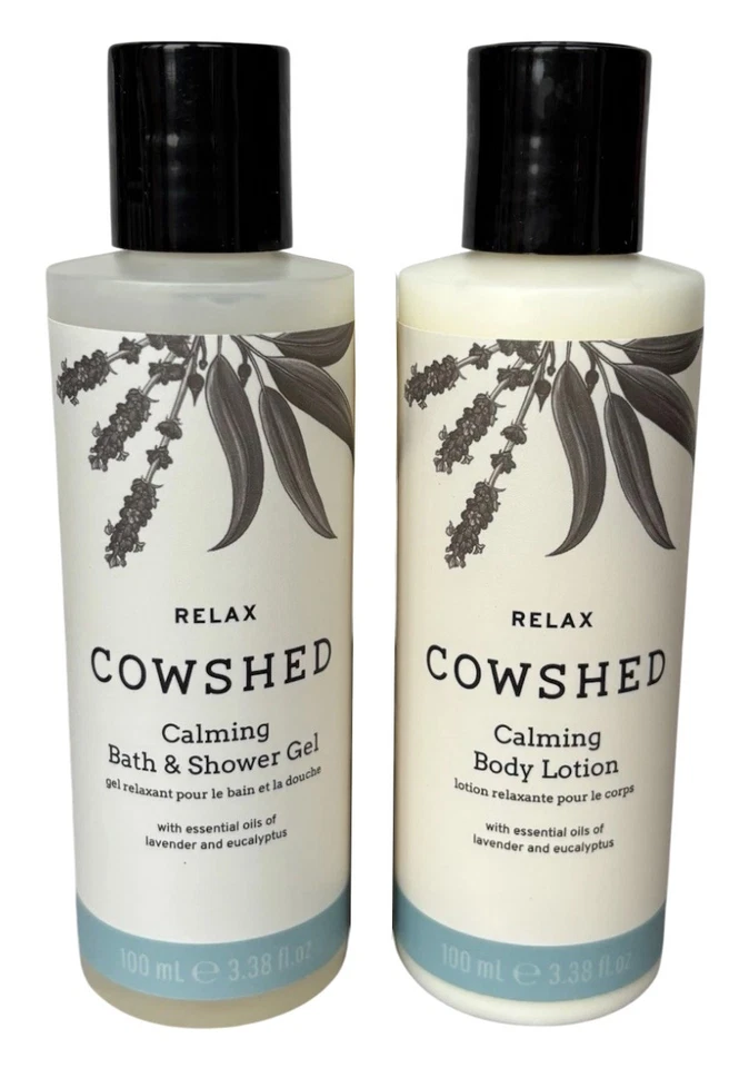 Cowshed Relax CALMING Bath & Shower Gel Wash & Body Lotion Duo 2 x 100ml