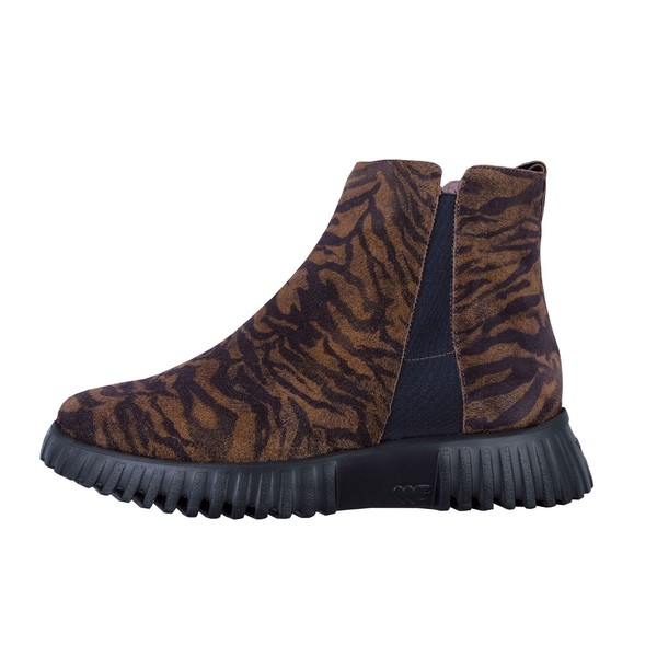 Wonders Flexfly: Botines con Plataforma para Mujer Marrón Ante A-4404
