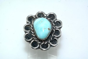 Vtg CSC Canyon Silver Company Handcrafted Turquoise Sterling Silver Ring sz 5