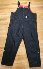 Carhartt R38 Black Arctic Quilted Insulated Lined Bib Overalls Mens 50"x32" VGC