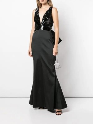 NWT Sachin & Babi Topanga Sequin Embellished Gown Jet Size 18