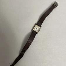 Vintage Gold Tone Rectangular Tank Seiko Petite Watch Roman Numerals 1990's Test