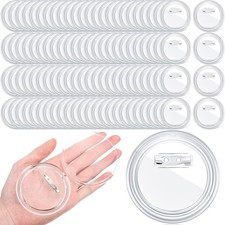 100 Pcs 3 Inch Clear Button Pins for Crafts DIY Photo Acrylic Blank Pins Bulk...