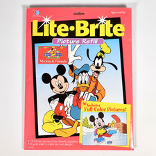NEW OPEN PACKAGE VTG Lite Brite Picture Refill Disney Mickey and Friends Blank