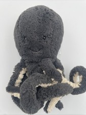 Jellycat INKY Octopus Black Dark Gray Plush Stuffed Toy Small Size RARE