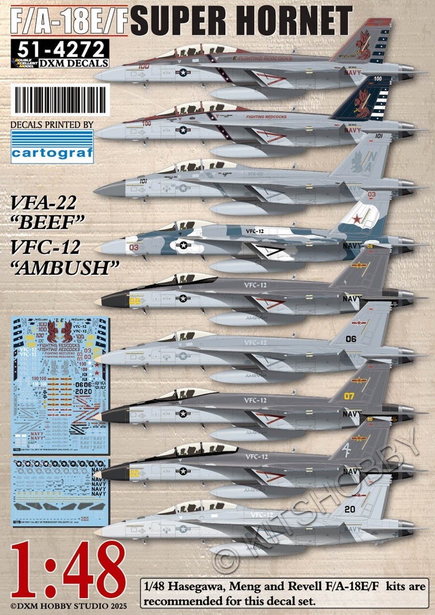 DXM decal 1/48 USN F/A-18E/F Super Hornet VFA-22 