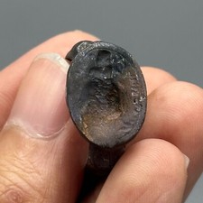 ancient Roman bronze ring with engraving - 2000+ Years Old