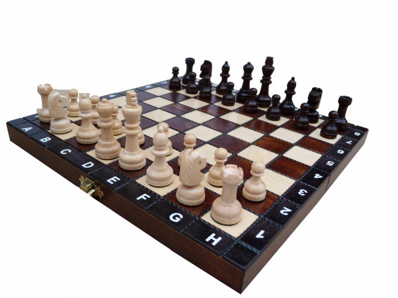 Schach Schachspiel Schachbrett 27 x 27 cm GÜNSTIG Holz Neu